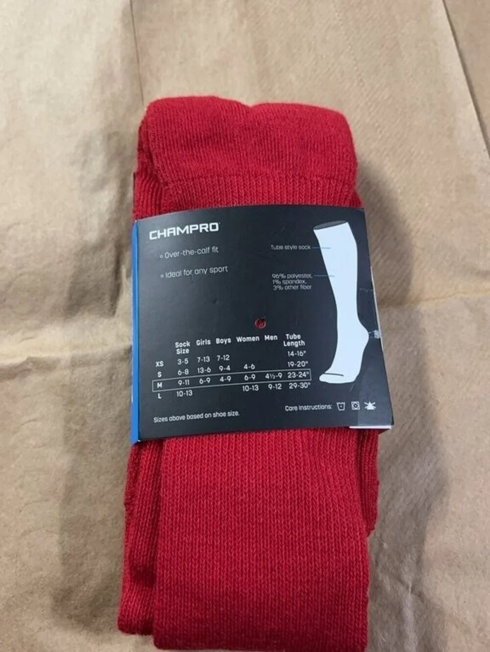 Champro Multi-Sport Athletic Sock - Red, Medium